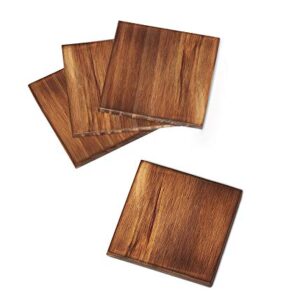 Thingamajigz Extra Large 24" x 24" Black Walnut wooden ottoman serving tray with 4 FREE coasters