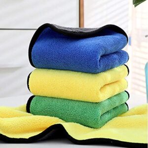 XYZU Microfiber Car Cleaning Towels,Ultrasoft Coral Velvet Drying Towels,Set of 6 Super Absorbent Scratch Free Cloths for Car Polishing Detailing and Home Washing