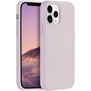 leomaron compatible with iphone 12 and iphone 12 pro case 6.1 inch, liquid silicone full body protection cover case with soft microfiber cloth lining for iphone 12 and iphone 12 pro 2020, lavender