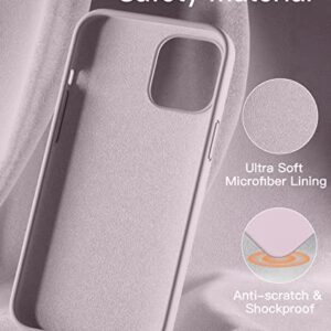 LEOMARON Compatible with iPhone 12 and iPhone 12 Pro Case 6.1 inch, Liquid Silicone Full Body Protection Cover Case with Soft Microfiber Cloth Lining for iPhone 12 and iPhone 12 Pro 2020, Lavender