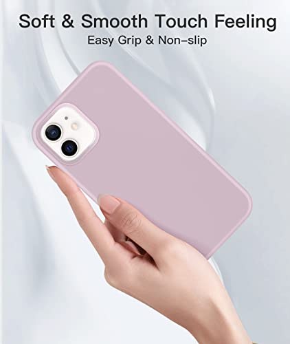 LEOMARON Compatible with iPhone 12 and iPhone 12 Pro Case 6.1 inch, Liquid Silicone Full Body Protection Cover Case with Soft Microfiber Cloth Lining for iPhone 12 and iPhone 12 Pro 2020, Lavender