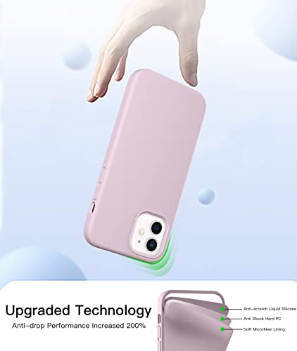 LEOMARON Compatible with iPhone 12 and iPhone 12 Pro Case 6.1 inch, Liquid Silicone Full Body Protection Cover Case with Soft Microfiber Cloth Lining for iPhone 12 and iPhone 12 Pro 2020, Lavender