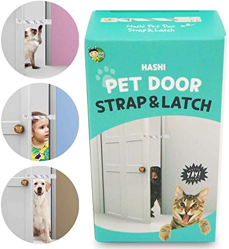 Cat Door Adjustable Latch Buddy Pet Stopper - Dog Proof Litter Box for doorways Cat Door Stop Strap, Interior Cat Door Holder, Feeding Station for Cats by HA SHI