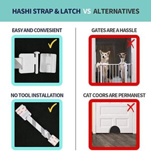 Cat Door Adjustable Latch Buddy Pet Stopper - Dog Proof Litter Box for doorways Cat Door Stop Strap, Interior Cat Door Holder, Feeding Station for Cats by HA SHI