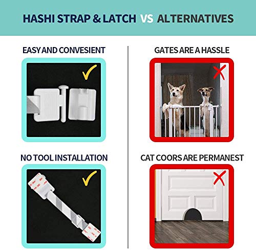 Cat Door Adjustable Latch Buddy Pet Stopper - Dog Proof Litter Box for doorways Cat Door Stop Strap, Interior Cat Door Holder, Feeding Station for Cats by HA SHI