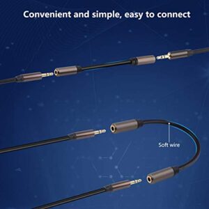 Pasow 3.5mm Female to Female Adapter Cable TRS Stereo Audio AUX Connector Cod for Headphones, Car, HiFi - 15cm/6inch (Coffee)