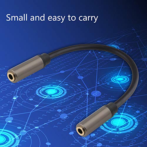 Pasow 3.5mm Female to Female Adapter Cable TRS Stereo Audio AUX Connector Cod for Headphones, Car, HiFi - 15cm/6inch (Coffee)