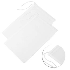 Oumefar Food Strainer Bags, 2Pcs Premium Fine Mesh Straining Bag,300 Nylon Ultra Fine Mesh Bag with Drawstring for Nut Milk Coffee Tea Leaf Wine Drawstring Filter Bag