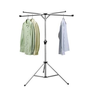 pengke foldable clothes drying laundry rack portable space saving, adjustable high capacity 4 poles stainless steel laundry drying rack