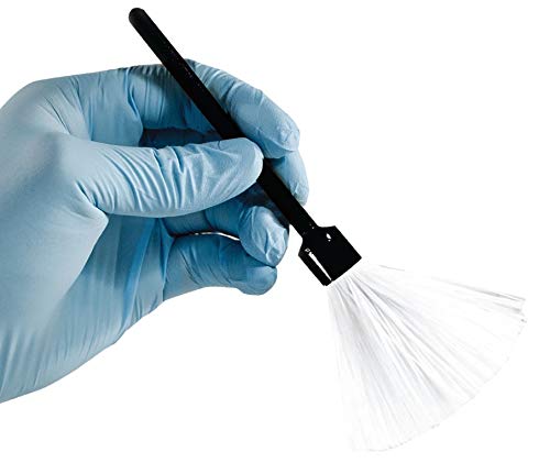Taction Professional Fiberglass Fingerprint Brush, White (Includes Protective Tube case)