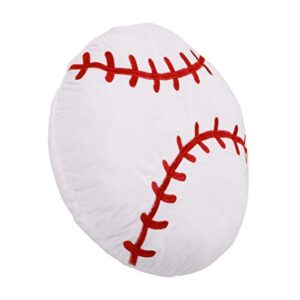 NoJo LLBN Sports Decorative Polyester Pillow-White and Red Baseball with Embroidery, 13x13x5 Inch (Pack of 1)