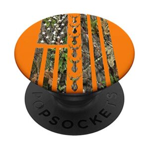 orange camouflage american usa flag deer head hunting gift popsockets popgrip: swappable grip for phones & tablets