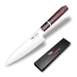 kbk japanese gyutou forged kitchen knife sus304 stainless steel blade and hard alloy edge 63 hrc super sharp with ebony wooden handle comfort hold