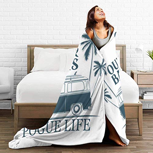 Pogue Life, Outer Banks North Carolina Super Soft Microfleece Blanket, Used On Bed Sofa Bed Adult Parents and Children Throw Blankets Suitable for All Seasons 60"x80"