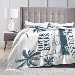 Pogue Life, Outer Banks North Carolina Super Soft Microfleece Blanket, Used On Bed Sofa Bed Adult Parents and Children Throw Blankets Suitable for All Seasons 60"x80"