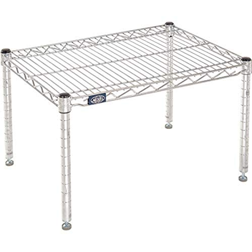 Nexel Commerical Wire Shelf Platform Dunnage Storage Rack, 21" x 36" x 14", Chrome