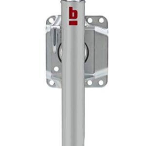 bROK Products 15936 Side Mount Top Wind Trailer Jack with Footplate - 1000 lb, Silver