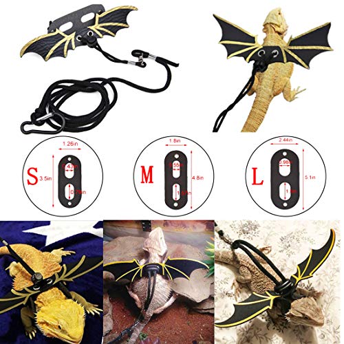 Hamiledyi Bearded Dragon Tank Accessories Lizard Hammock Climbing Jungle Vines Adjustable Leash Bat Wings Flexible Reptile Leaves with Suction Cups Reptile Habitat Decor for Gecko,Snakes,Chameleon