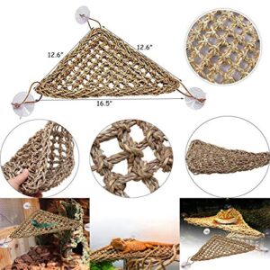 Hamiledyi Bearded Dragon Tank Accessories Lizard Hammock Climbing Jungle Vines Adjustable Leash Bat Wings Flexible Reptile Leaves with Suction Cups Reptile Habitat Decor for Gecko,Snakes,Chameleon