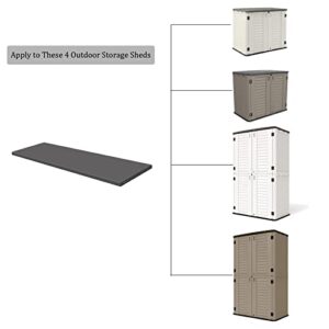 HOMSPARK 1-Piece Metal Laminate Shelving with 4 Screws, 46”X13”X1” Suitable for Storage Shed Cabinet, Volume - Weight of 44 lb, Easy to Assemble or Disassemble (Color:Black)