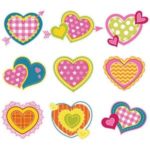 45 pieces assorted color education hearts cut-outs valentine themed cutouts with glue point dots for bulletin board classroom decoration valentine's day wedding anniversary party supplies, 5.9 inches