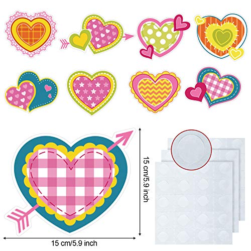 45 Pieces Assorted Color Education Hearts Cut-Outs Valentine Themed Cutouts with Glue Point Dots for Bulletin Board Classroom Decoration Valentine's Day Wedding Anniversary Party Supplies, 5.9 Inches