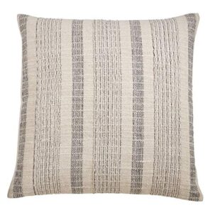 saro lifestyle alexandria collection woven striped poly filled throw pillow, 22", ivory