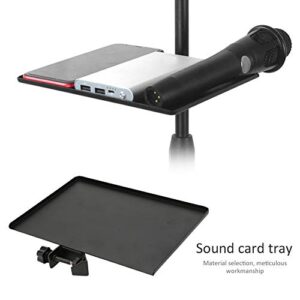 Sound Card Tray,Universal Sound Card Tray Live Broadcast Microphone Mic Rack Stand Phone Clip Holder,Multifunction ABS+Metal Commodity Shelf Mobile Phone Live Broadcast Bracket