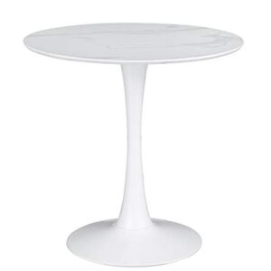 Coaster Furniture Arkell 30-inch Round Pedestal White Dining Table 193041