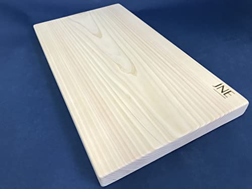 JNE Hinoki Cypress Wood Cutting Board, Chopping Board, Butcher Board, Serving Board, Solid Single Piece, No Joint, No Glue (17.3L x 9.5W x 1.2H inch)
