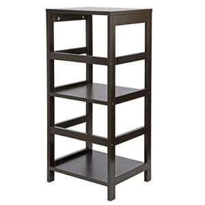 ZenStyle 3-Tier Open Storage Shelf Bookcase End Table for Bathroom Living Room Bedroom, Espresso Finish, Set of 2