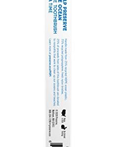 Preserve Ocean Plastic Initiative (POPI) Adult Toothbrush, Made in USA from Recycled Ocean Plastic, Neptune Green, Soft, 6 Count