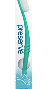 Preserve Ocean Plastic Initiative (POPI) Adult Toothbrush, Made in USA from Recycled Ocean Plastic, Neptune Green, Soft, 6 Count