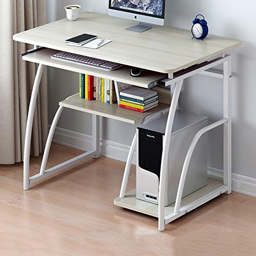 Computer Desk with Pullout Keyboard Tray,Compact Home Office Deskwith Storage Shelves,Pc Laptop Table Workstation for Small Place