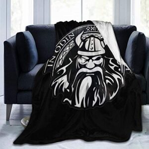in odin we trust thor vikings wolf wolves norse throw blanket ultra-soft micro fleece blanket movies blanket for bed couch living room 60"x50"