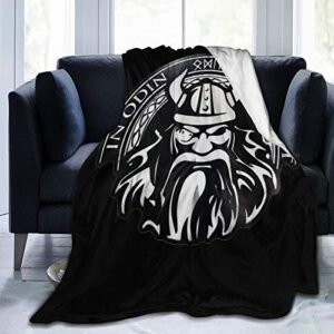 in Odin We Trust Thor Vikings Wolf Wolves Norse Throw Blanket Ultra-Soft Micro Fleece Blanket Movies Blanket for Bed Couch Living Room 60"x50"