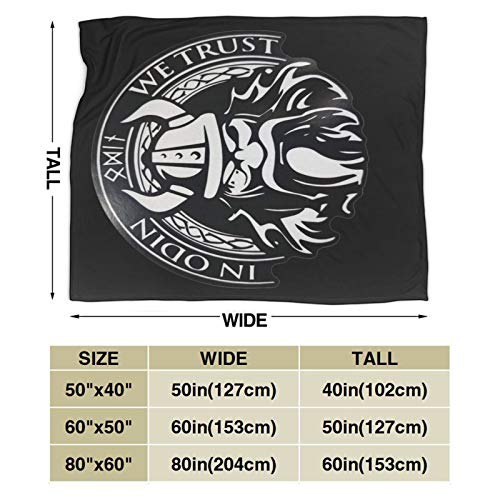 in Odin We Trust Thor Vikings Wolf Wolves Norse Throw Blanket Ultra-Soft Micro Fleece Blanket Movies Blanket for Bed Couch Living Room 60"x50"