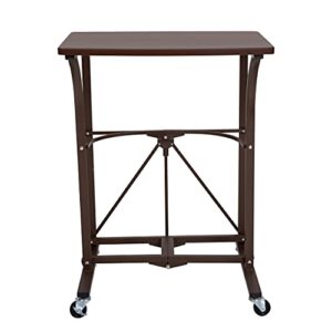 origami rdp-01-vbw folding computer desk for office study students bedroom home gaming and craft | space saving foldable design, fits laptop, collapsible, no assembly required, small, vintage bronze