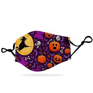 6Pcs Kids Halloween Face Bandanas Breathable Washable Maslks Costume Accessories Gift for Boys Girls