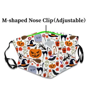 6Pcs Kids Halloween Face Bandanas Breathable Washable Maslks Costume Accessories Gift for Boys Girls