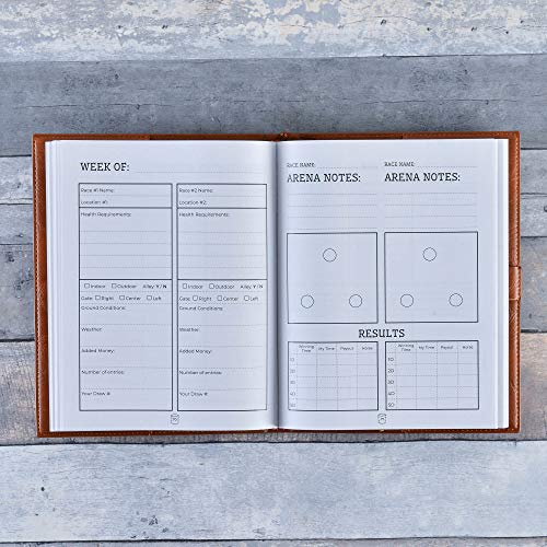 Starkenburg Company Barrel Racing Record Book, Barrel Racing Gifts for All Ages, 50 Plus Rodeos, Barrel Racing Tips, Barrel Racer Schematics, Goal Setting, Hardcover with Premium Western Styled Pages