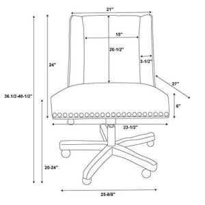 Riverbay Furniture Upholstered Swivel Office Chair in Natural Linen