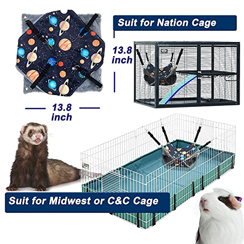 FULUE Ferret Rat Hammock,Ferret Cage Accessories Ferret Guinea Pig Hanging Bed HammockCute Ferret Stuff Tunnel for Cage Set Supplies 13.8inch (Black)