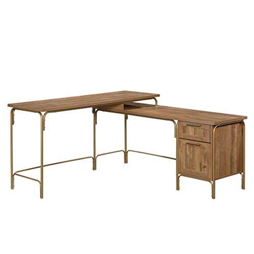 Sauder Coral Cape L-Desk, L: 60.55" x W: 59.09" x H: 30.08", Sindoori Mango Finish