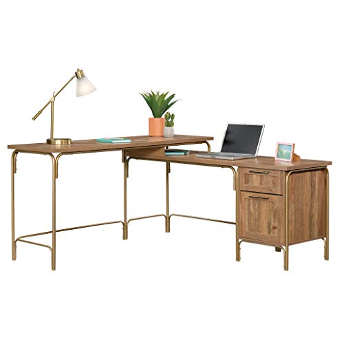 Sauder Coral Cape L-Desk, L: 60.55" x W: 59.09" x H: 30.08", Sindoori Mango Finish