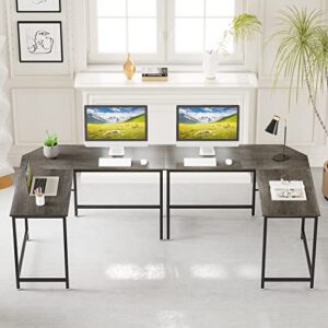 Elephance L Shaped Desk Corner Computer Desk Gaming Table Workstation for Home Office Study