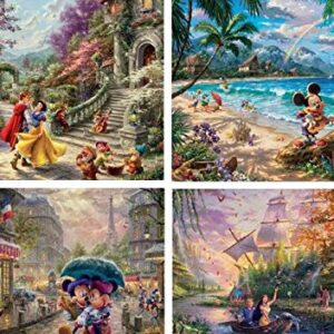 Ceaco Thomas Kinkade The Disney Collection 4 in 1 Multipack & Thomas Kinkade The Disney Dreams Collection 4 in 1 Multipack Lion King, Peter Pan, Princess & The Frog, & Jungle Book Jigsaw Puzzles