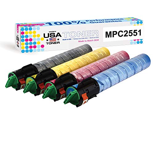 MADE IN USA TONER Compatible Replacement for Ricoh MP C2551 MP C2051, 841586 841503 841502 841501 (CMYK, 4 Cartridges)