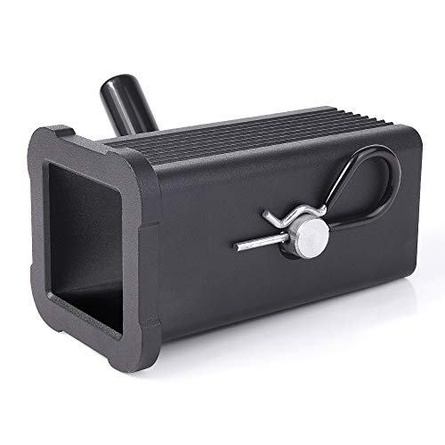 SnowyFox Newest 2-1/2" Class V to 2" Class III&IV Trailer Hitch Receiver Adapter - Heavy Duty Aluminium Alloy 2.5" to 2'' Reducer Sleeve with Hitch Pin and Clip