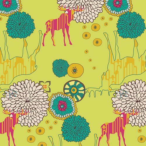 Art Gallery Fabrics Art Gallery Utopia Paradise Dwellers Neon Fabric, Green